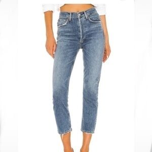 AGOLDE for Anthropology Riley High Rise Straight Crop in Frequency Jeans NWT 33